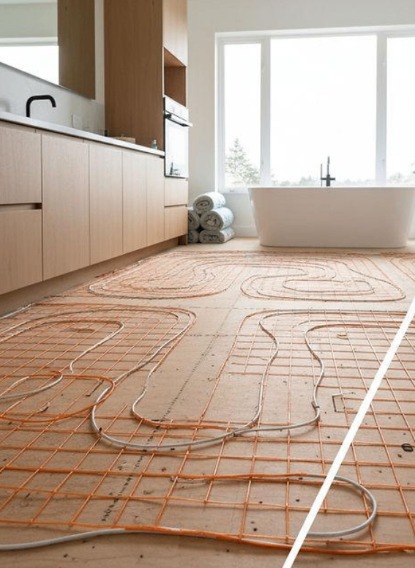 Underfloor heating install before