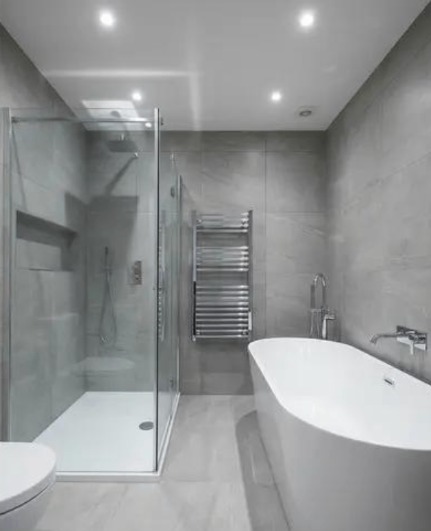 Dated bathroom to modern suite after