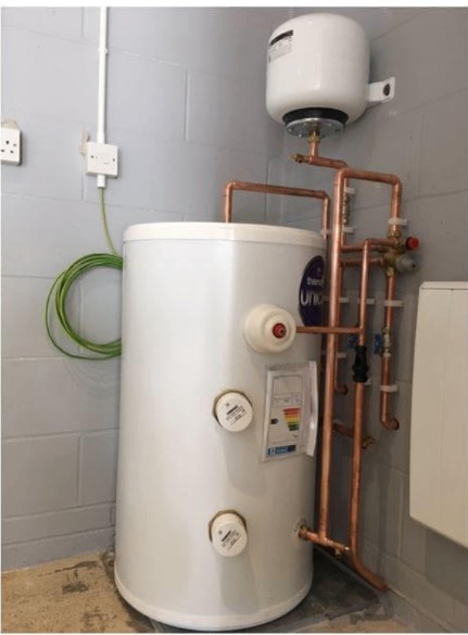 Vented to unvented cylinder after
