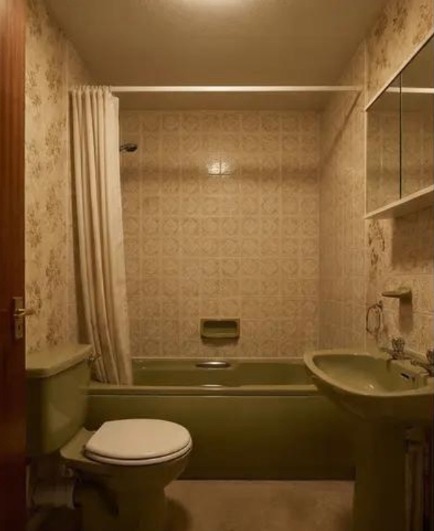 Dated bathroom to modern suite before